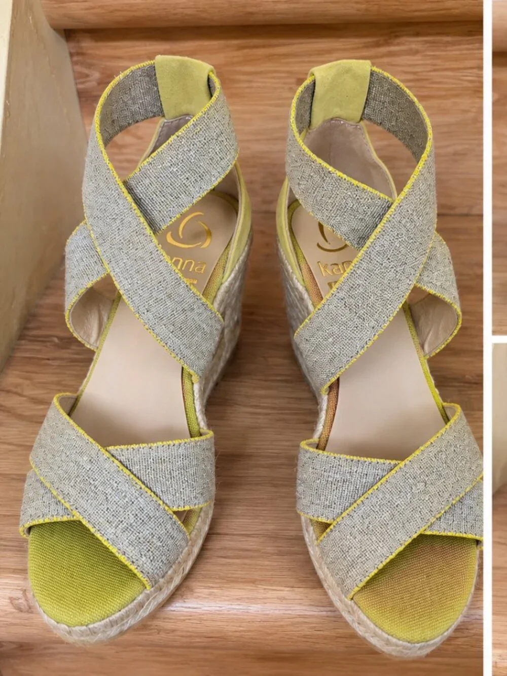 Kanna espadrille wedge sandals, size 37, made in Spain